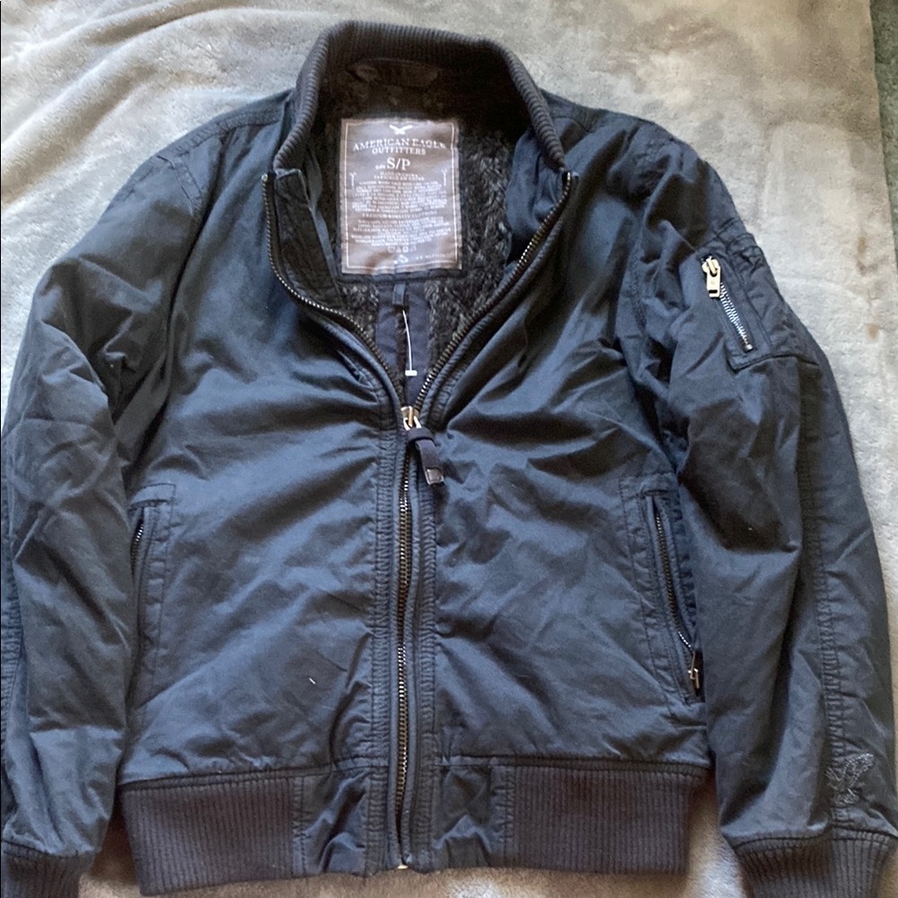 American Eagle Faux Fur Bomber Jacket - Men’s Small